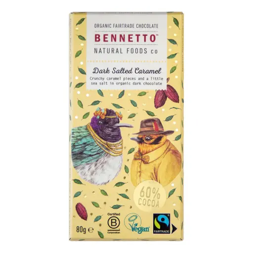 [BC-SC80] Bennetto Natural Foods Dark Crunchy Caramel Chocolate 80g