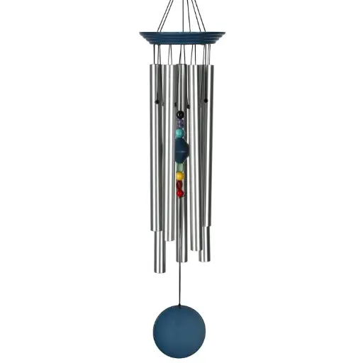 [WS CC7LB] Woodstock Wind Chime - Chakra Chime - Seven Stones, Large, Blue