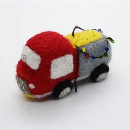 [ORNGRAINTRUCK] Wheat Truck - Handmade Felt Ornament
